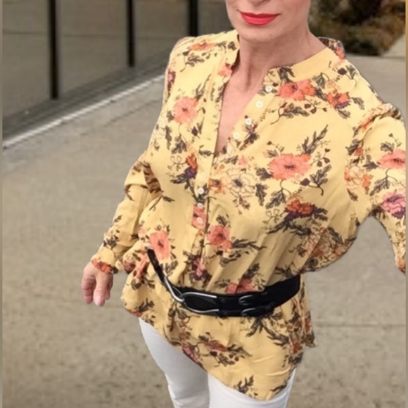 Free People Easy Girl Printed Top Sunshine Combo M - Picture 4 of 13